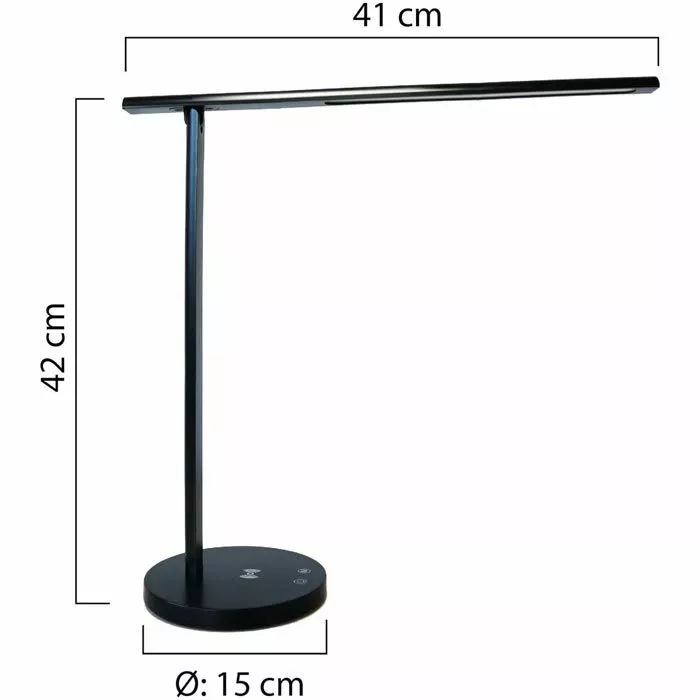 Unilux Schreibtischlampe Diva Schwarz, Dimmbar, USB, Qi-Ladegerät, Mit Standfuß 4 Unilux Schreibtischlampe Diva Schwarz, Dimmbar, USB, Qi-Ladegerät, Mit Standfuß – Bild 4
