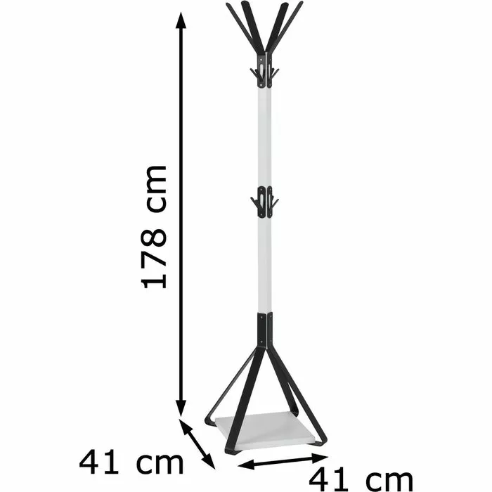 Haku-Möbel Garderobenständer 13363, Mit 12 Haken, Metall, Weiß / Schwarz 5 Haku-Möbel Garderobenständer 13363, Mit 12 Haken, Metall, Weiß / Schwarz – Bild 5