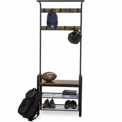 Vasagle Garderobenständer HSR40B, Vintage, Mit 9 Haken, Metall / Holz, Schwarz / Braun -Tischlampen Verkäufe 026ce8b378ee62801e762137d37f79f65ecec2c8 garderobenstaender vasagle hsr40b vintage