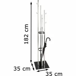 Haku-Möbel Garderobenständer 89777, Mit 8 Haken, Metall / Glas, Silber / Schwarz -Tischlampen Verkäufe 05c98bc911b1bc2fc0728df23c2de6ab0d587922 garderobenstaender haku moebel 89777