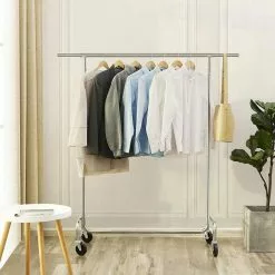 Songmics Garderobenständer HSR11S, Bis 130 Kg, Mit Rollen, Ausziehbar, Metall, Silber -Tischlampen Verkäufe 07353360614c953847186136b59e02fbf8a08b20 garderobenstaender songmics hsr11s bis 130 kg