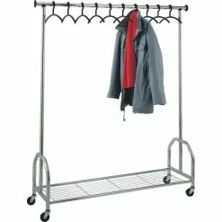 Kerkmann Garderobenständer Chromo, 6016, Mit Rollen Und Schuhablage, Metall, Silber