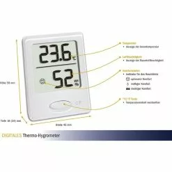TFA Thermo-Hygrometer 30.5041.02 Innen, Digital, Weiß -Tischlampen Verkäufe 0f080cdd58875e68edd583b1f470826118ae8ccf thermo hygrometer tfa 30.5041.02 innen