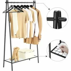 Songmics Garderobenständer HSR23BK, Mit Schuhablage, Metall, Schwarz -Tischlampen Verkäufe 12176a9ee73689a157eea7174541f9cd5fbfec48 garderobenstaender songmics hsr23bk