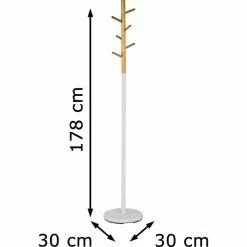 Haku-Möbel Garderobenständer 14386, Mit 6 Haken, Metall / Massivholz, Weiß / Natur -Tischlampen Verkäufe 13e02d2d0f95f268ec89bf92dc10ea0efb56b2a7 garderobenstaender haku moebel 14386