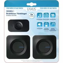 Eaxus Türklingel Drahtlose Türklingel, Funk Set Mit 2 Empfängern, Kabellos, Bis 200 M -Tischlampen Verkäufe 1a742ffced5b2d9ec7b21999593fe4f87999db0f tuerklingel eaxus drahtlose tuerklingel funk set