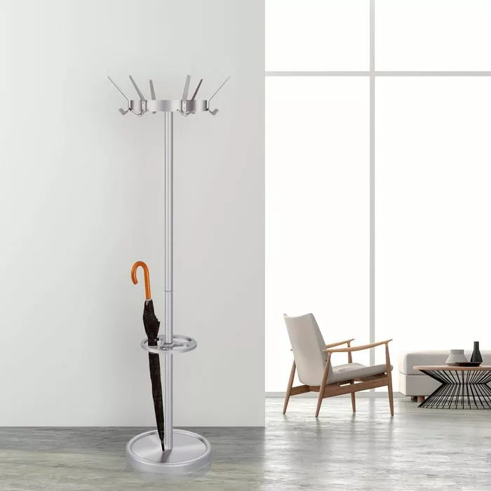 Kerkmann Garderobenständer Public, 6796, Mit 18 Haken, Metall, Alusilber 2 Kerkmann Garderobenständer Public, 6796, Mit 18 Haken, Metall, Alusilber – Bild 2