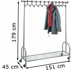 Kerkmann Garderobenständer Chromo, 6016, Mit Rollen Und Schuhablage, Metall, Silber -Tischlampen Verkäufe 1c5e736314a06f3c974f96dfd669e578af73da74 garderobenstaender kerkmann chromo 6016