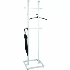 Haku-Möbel Garderobenständer 88381, Mit 8 Haken, Metall, Weiß