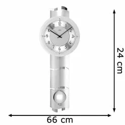 AMS Wanduhr 5215 Funkuhr, 66 X 24 Cm, Mit Pendel, Holz, Silber -Tischlampen Verkäufe 1e96900be5717c793f291d16ded0060ff913e5a9 wanduhr ams 5215 funkuhr