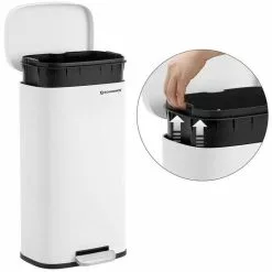 Songmics Mülleimer LTB03WT, Weiß, Aus Kunststoff, 30 Liter -Tischlampen Verkäufe 2019dfabcbde06045ded30a7c7461a49ec9d4626 muelleimer songmics ltb03wt weiss