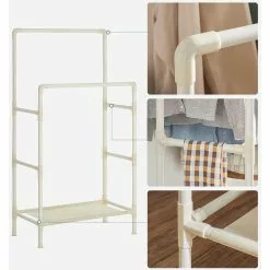 Songmics Garderobenständer RDR01WT, Bis 55 Kg, Mit 2 Kleiderstangen Und Ablage, Metall, Weiß -Tischlampen Verkäufe 22fbe083143e74971ff6cf9117edf575ba08f5b4 garderobenstaender songmics rdr01wt bis 55 kg