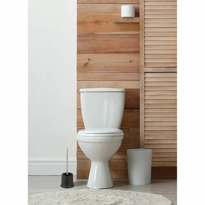 Wenko WC-Bürste Basic, Schwarz, Bürstenhalter Aus Kunststoff 2 Wenko WC-Bürste Basic, Schwarz, Bürstenhalter Aus Kunststoff – Bild 2