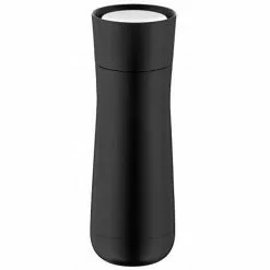WMF Isolierbecher Impulse 0690737390, 350 Ml, Hält Ca. 2h Warm, Edelstahl Einwandig, Schwarz