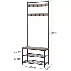Vasagle Garderobenständer HSR41MB, Mit 9 Haken, Metall / Holz, Schwarz / Graubraun -Tischlampen Verkäufe 2c447045a96f9535f959c8e27879b3079d70d486 garderobenstaender vasagle hsr41mb
