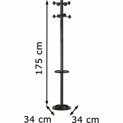 Unilux Garderobenständer Accueil 100340694, Mit 8 Haken, 175 X 34cm (HxØ), Metall, Schwarz -Tischlampen Verkäufe 2db2c254f40609b4980637acedf9bba5264dbbae garderobenstaender unilux accueil 100340694