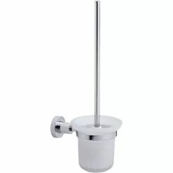 Tesa WC-Bürste Loxx, Weiß / Chrom, Bürstenhalter Aus Glas, Zur Wandmontage