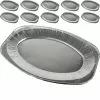 Papstar Servierplatte 14891, 43 X 29cm, Aluminium Silber, Oval, 10 Stück