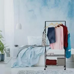 Relaxdays Garderobenständer 10027470, Mit Rollen, 2 Ablagen & 4 Haken, Metall, Schwarz -Tischlampen Verkäufe 315b243c033d77398a42f904020b7beafc1ea97f garderobenstaender relaxdays 10027470