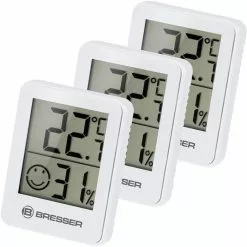 Bresser Thermometer Temeo Hygro Indikator, Innen, Digital, Mit Hygrometer, 3 Stück
