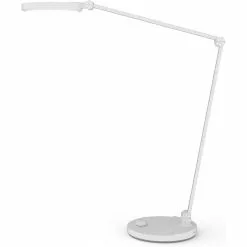 FeinTech Schreibtischlampe LTL00120 LED, Dimmbar, Standfuß, Weiß