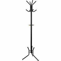 Songmics Garderobenständer RCR17B, Mit 12 Haken, Metall, Schwarz