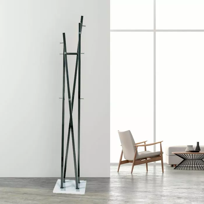 Haku-Möbel Garderobenständer 89887, Mit 12 Haken, Metall, Chrom Dunkel 2 Haku-Möbel Garderobenständer 89887, Mit 12 Haken, Metall, Chrom Dunkel – Bild 2