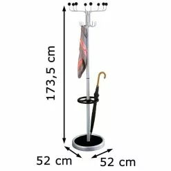 Kerkmann Garderobenständer Rondo, 6082, Mit 16 Haken, Metall, Alusilber / Schwarz -Tischlampen Verkäufe 37633413284ab7de6a62bb527d7eeaa9d4b6d71e garderobenstaender kerkmann rondo 6082