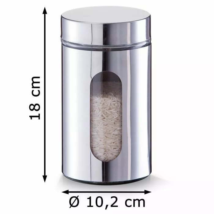 Zeller Vorratsglas 19946, Mit Schraubdeckel, 0,9 Liter, Glas / Edelstahl, Rund 2 Zeller Vorratsglas 19946, Mit Schraubdeckel, 0,9 Liter, Glas / Edelstahl, Rund – Bild 2