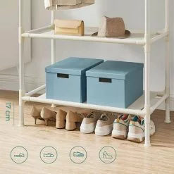 Songmics Garderobenständer RDR02WT, Bis 70 Kg, Mit 2 Kleiderstangen Und 2 Ablagen, Metall, Weiß -Tischlampen Verkäufe 3b6602997fae0ee6d4a3f0bc1f36739d1847e85d garderobenstaender songmics rdr02wt bis 70 kg