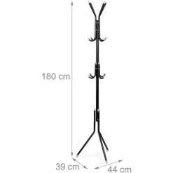 Relaxdays Garderobenständer 10035789, Mit 12 Haken, Metall, Schwarz -Tischlampen Verkäufe 4521926a9df7361504957e5eb159ec0654c41e79 garderobenstaender relaxdays 10035789