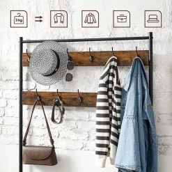 Vasagle Garderobenständer HSR410B01, Vintage, Mit 22 Haken, Metall / Holz, Schwarz / Braun -Tischlampen Verkäufe 46133264cb47c735451a1a0458862f2bc2706a90 garderobenstaender vasagle hsr410b01 vintage