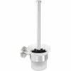 Bremermann WC-Bürste WC-Garnitur PIAZZA, Weiß, Bürstenhalter Aus Glas, Zur Wandmontage