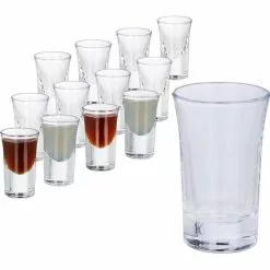 Relaxdays Schnapsgläser 10023423 4cl, Glas, 12 Stück