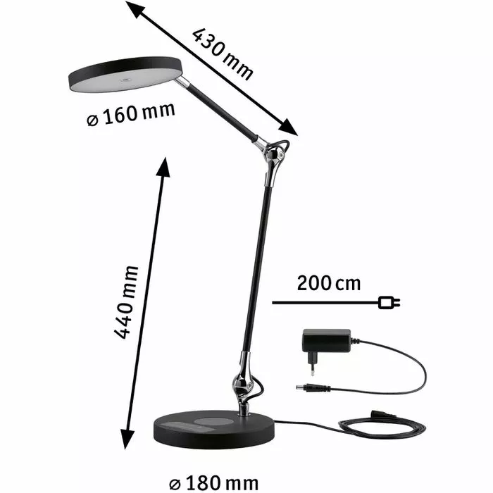 Paulmann Schreibtischlampe Numis Qi, Dimmbar, QI-Ladegerät, Standfuß 6 Paulmann Schreibtischlampe Numis Qi, Dimmbar, QI-Ladegerät, Standfuß – Bild 6