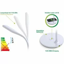 InLine Schreibtischlampe SmartHome Schwarz LED, Dimmbar, USB, QI-Ladegerät, App-fähig, Standfuß -Tischlampen Verkäufe 570257b23f4d15ba5d0cdcaa0e4013308bbbdfcf schreibtischlampe inline smarthome led schwarz