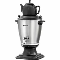 Bartscher Heißwasserspender Samowar, 191004, 3,2 Liter, 2000 Watt, Silber / Schwarz
