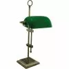 SEA-CLUB Schreibtischlampe 1295G Bankerlampe, Messing Poliert, Grün, Mit Standfuß