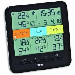 TFA Thermometer 30.3060.01.IT Innen/außen, Digital, Mit Hygrometer, Inkl. 3 Funk-Sensoren -Tischlampen Verkäufe 5d3a94ea65d44737eb9a47969d6d42653ebffceb thermo hygrometer tfa 30.3060.01.it funk
