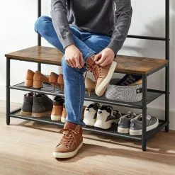 Vasagle Garderobenständer HSR410B01, Vintage, Mit 22 Haken, Metall / Holz, Schwarz / Braun -Tischlampen Verkäufe 6837a50f1efa6e3be844c00b7ac6c055e41618f0 garderobenstaender vasagle hsr410b01 vintage