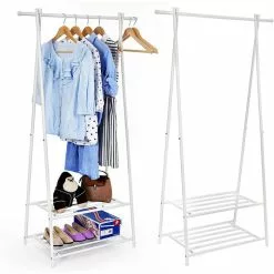 Songmics Garderobenständer HSR05W, Mit Schuhablage, Metall, Weiß -Tischlampen Verkäufe 69e045a3dcff360ee679a2a21f6efbf8a6eeac6d garderobenstaender songmics hsr05w