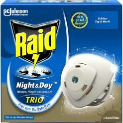 Raid Night & Day Trio Nachfüllpackung Mückenstecker, Für Bis Zu 30 Nächte, Insektenstecker