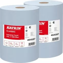Katrin Putztuchrolle Plus XXL 2, 464187, Blau, 2-lagig, Verleimt, 38x36cm, 2 Rollen A 1000 Blatt