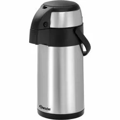 Bartscher Thermoskanne 150992, Pumpkanne XXL, Isolierkanne, Silber, Edelstahl, 3 Liter
