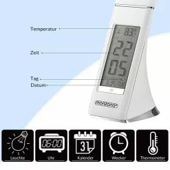 Monzana Schreibtischlampe LED, Dimmbar, Uhr, Temperatur, Kalender, Weiß -Tischlampen Verkäufe 7141e287d5ad5cab5bae3fe5c2e2e8dd7b3d8ef5 schreibtischlampe monzana lilly led