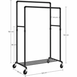 Songmics Garderobenständer HSR60B, Bis 110 Kg, Mit Rollen, Metall, Schwarz -Tischlampen Verkäufe 7359847900f0ea3b99f35f35b11a644406afa8ee garderobenstaender songmics hsr60b bis 110 kg