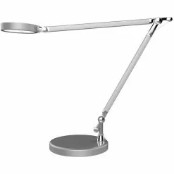 Unilux Schreibtischlampe Senza LED, Dimmbar, Silber, Standfuß