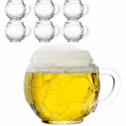 Stölzle Lausitz Stölzle-Lausitz Biergläser Fußball Bierkrug, 0,4 Liter, 6 Stück