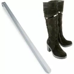 Relaxdays Schuhanzieher Aus Metall, Silber, Aluminiumbeschichtet, Länge: 70cm