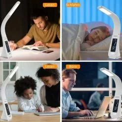 Monzana Schreibtischlampe LED, Dimmbar, Uhr, Temperatur, Kalender, Weiß -Tischlampen Verkäufe 7f340fed14e4a149acf697db393e32ed7791b411 schreibtischlampe monzana lilly led